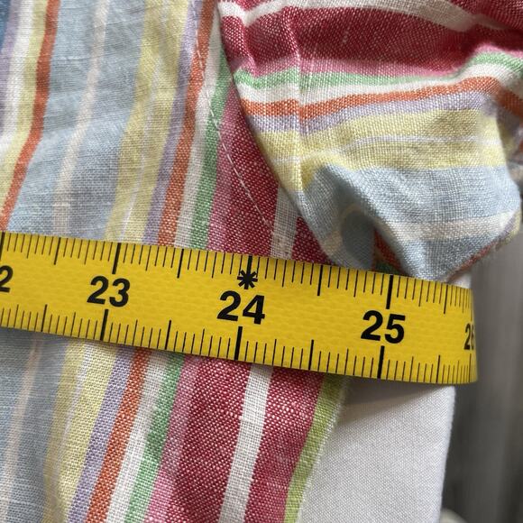 Havana Nine Men's Linen Striped Short Sleeve Button Up Shirt Size XL Preppy - Picture 14 of 15